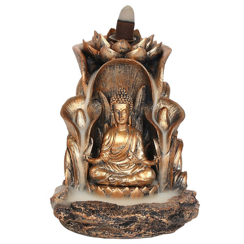 BRONZE BUDDHA BACKFLOW INCENSE BURNER