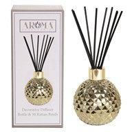 Gold Glass Reed Diffuser & 50 Black Fibre Reeds