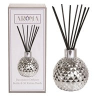 Silver Glass Reed Diffuser & 50 Black Fibre Reeds