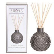 Grey Lustre Glass Reed Diffuser & 50 Rattan Reeds